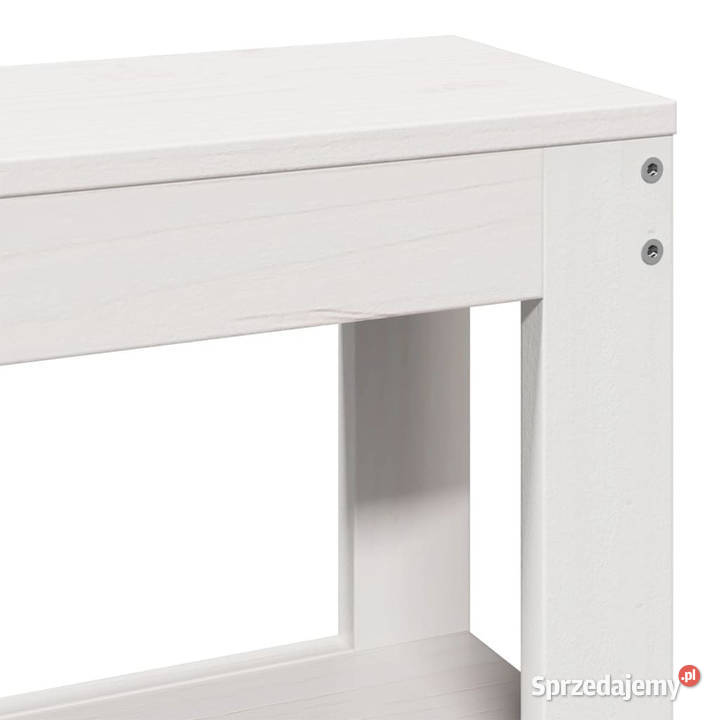 Rama łóżka z wezgłowiem biała lite drewno 225cm Warszawa