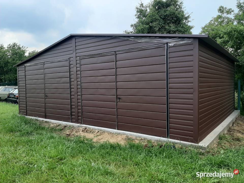 Grafitowy Garaż Blaszany Hala Wiata Garaże Sprzedaż Radzyń Podlaski