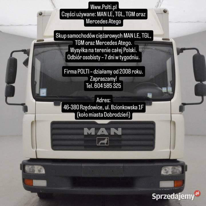 MAN TGL TGM Euro 3456 na części Wysyłka 7 dni ciężarowe Rzędowice