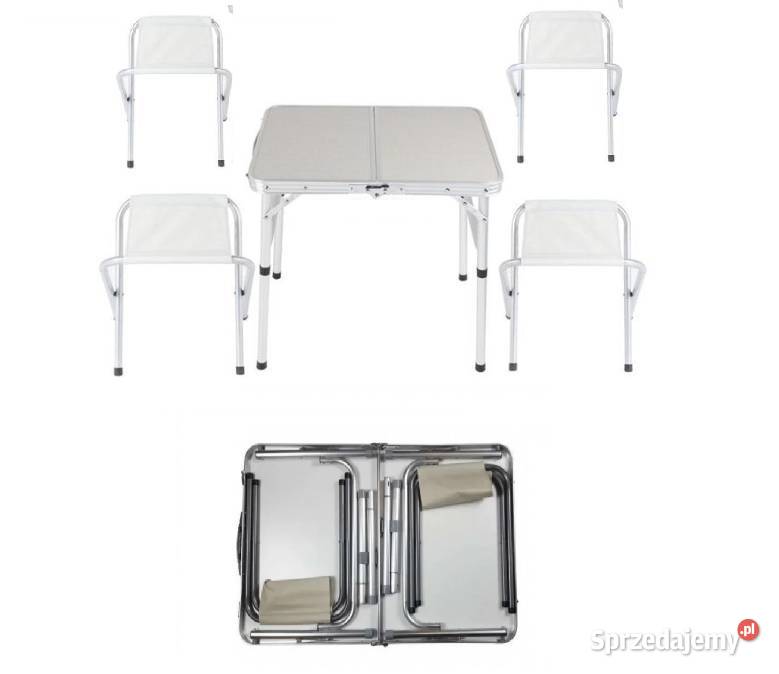 LEKKI STÓŁ TURYSTYCZNY 4 KRZESŁA SKŁADANE UCHWYT małopolskie Nowy Sącz