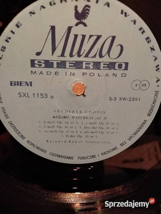 Fryderyk Chopin Ryszard Bakst Piano płyta winylowa Wałbrzych