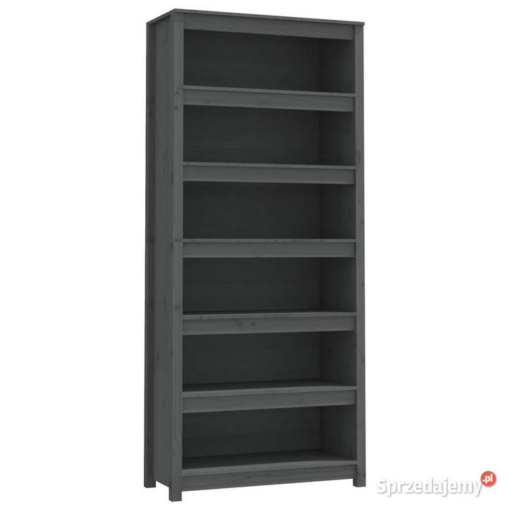 Regał na książki szary 80x35x183 lite drewno Dom i Ogród