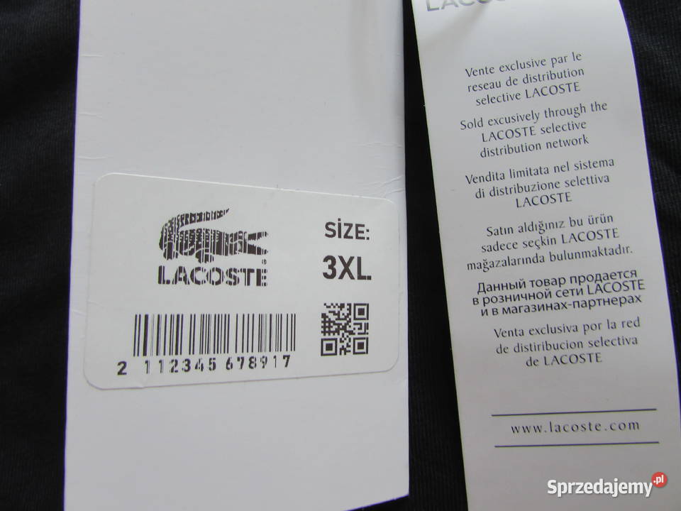 Tshirt koszulka Lacoste męska czarna r XXL Kraków sprzedam