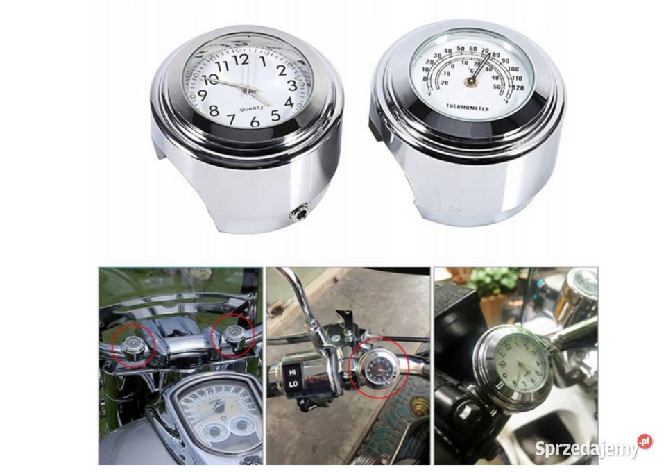 Zegarek i termometr do motocykla na kierownice śląskie Sosnowiec