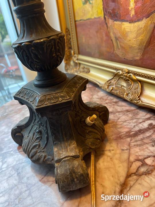 Antyk XIX wieczna przepiękna lampa z metalu dolnośląskie Kłodzko sprzedam