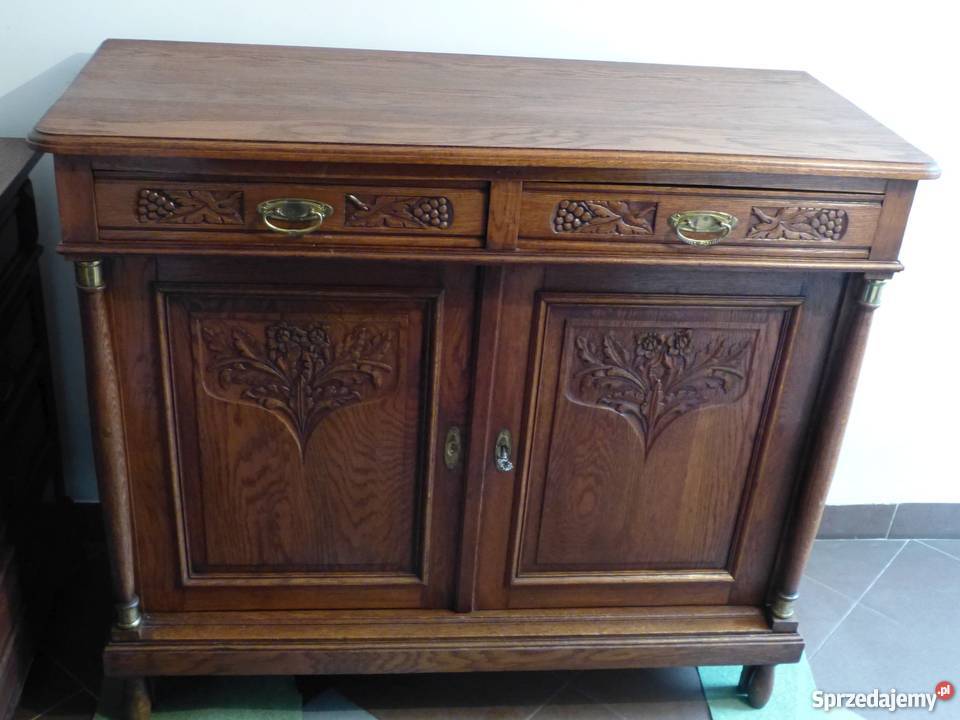 Piękna dębowa komoda secesyjnasklep Dąbrowa Dąbrowa Górnicza