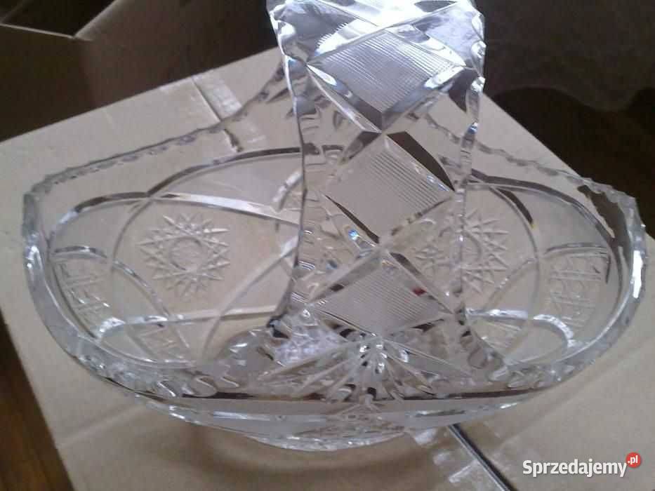 Koszyk kryształowy HSK Violetta z czasów PRL Stronie Śląskie