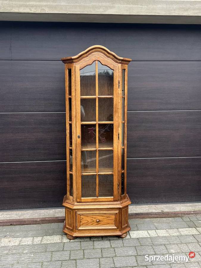 Solidna dębowa witryna zgrabna serwantka Ostrów Mazowiecka sprzedam