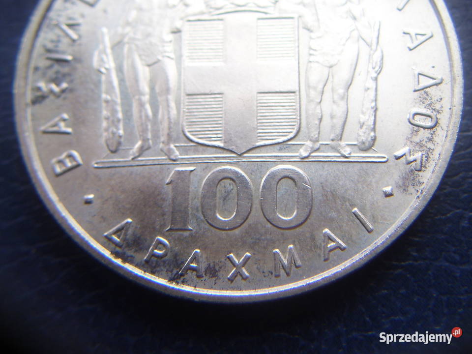 Stare monety 100 drachm 1970 Grecja srebro 2