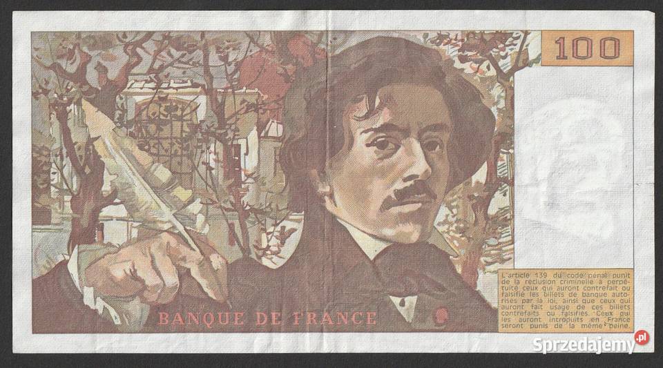 FRANCJA 100 FRANKÓW 1987 EUGENE DELACROIX Łódź