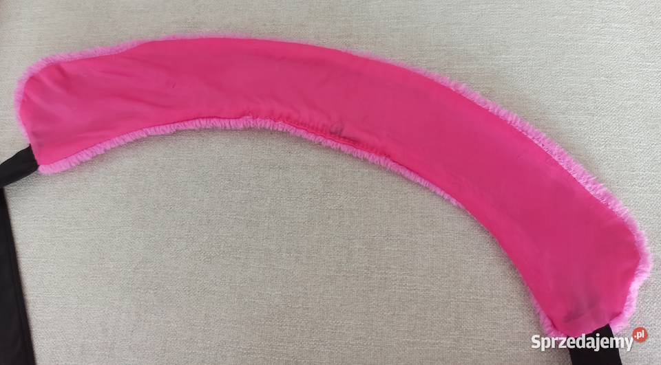 Kłnierzyk różowy pluszowy z czarną wstążkę Radzyń Podlaski