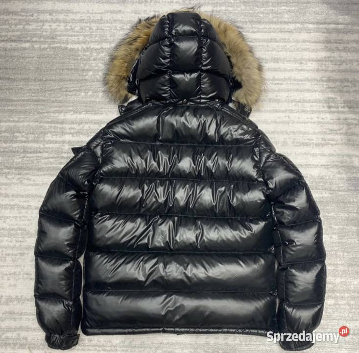 Puchowa kurtka męska Moncler czarna z kapturem Kaptur Kurtki i płaszcze Moda i Styl