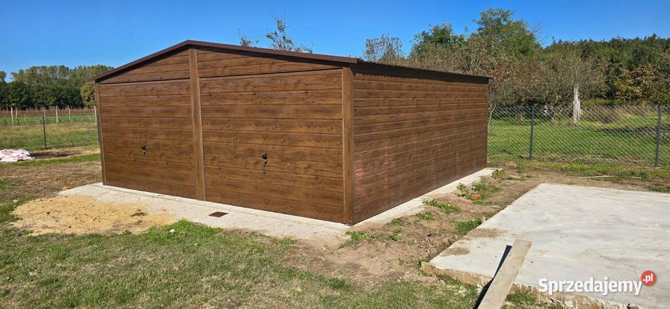 Garaż blaszany 6x6 drewnopodobny dwustanowiskowy Pozostałe Jodłownik