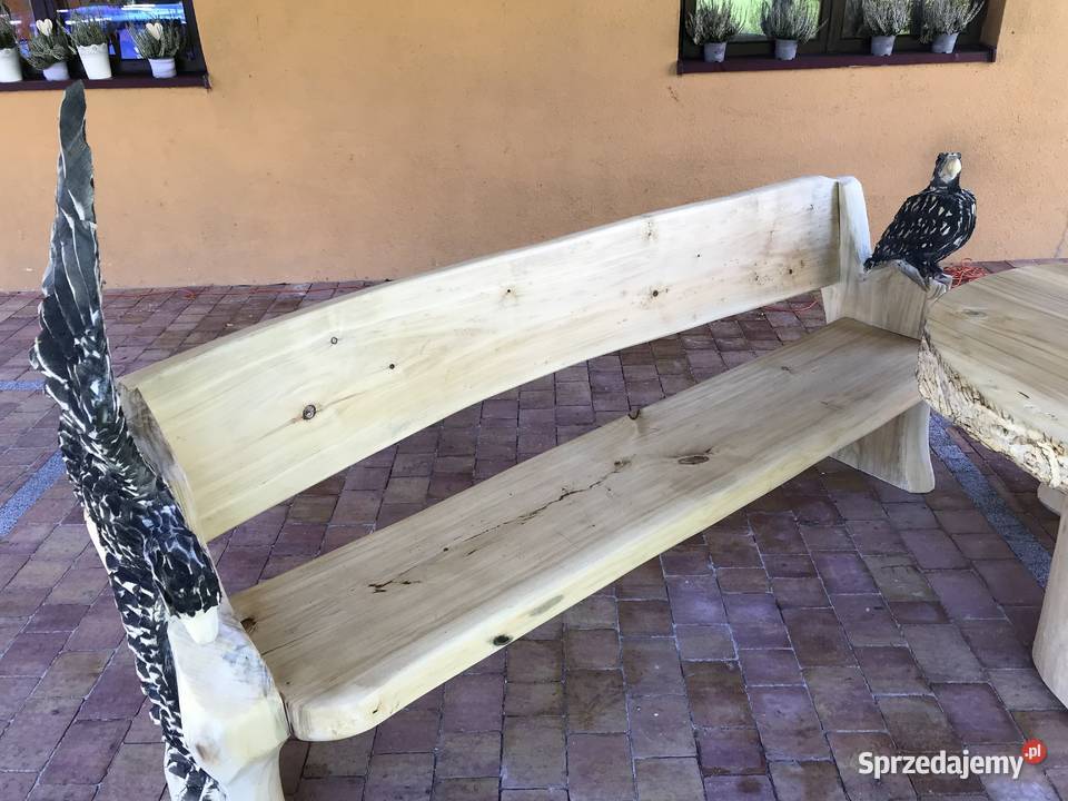 Meble ogrodowe góralskie rzeźbione orzech Bielsko-Biała sprzedam