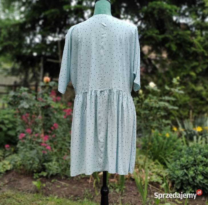 Sukienka Carry XL 42 XXL 44 zielona turkusowa Groszki Spódnice i sukienki Szczecin