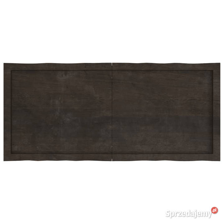 Blat ciemnobrązowy 120x50x26 drewno z naturalną Warszawa