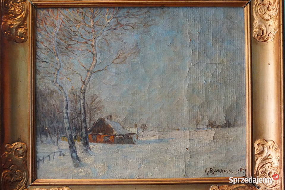Antyczny obraz olejny 1912 Anders Bjrkholm Lubin