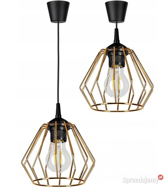 LAMPA WISZĄCA ŻYRANDOL LOFT Złota GOLD czarna Oświetlenie podlaskie Choroszcz sprzedam
