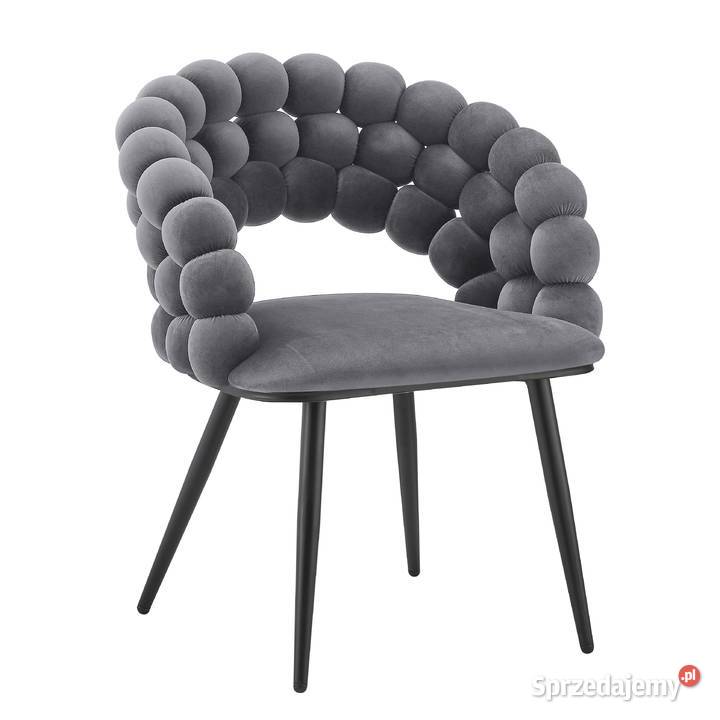 Szare Krzesło Tapicerowane Bubble Black Wysyłka Tarchały Małe