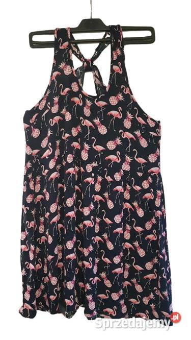 Bohemian Boho Hippie Letnia Sukienka W Flamingi