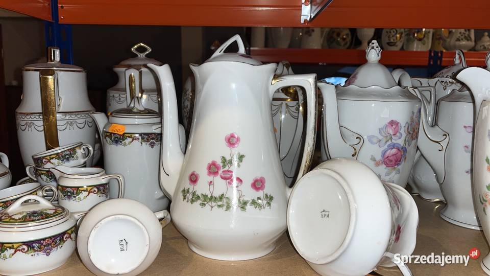 Dzbanek do kawy mlecznik i cukiernica KPM Porcelana i szkło pomorskie