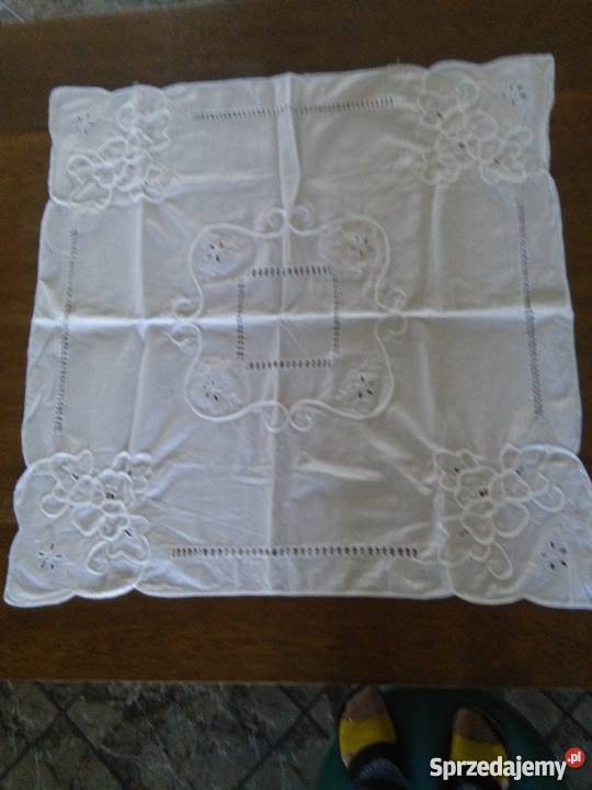 78 x 78 obrus haft holenderski biały serweta Gdynia