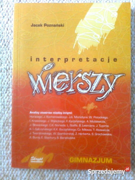 Jacek Poznański Interpretacje wierszy Gimnazjum mazowieckie