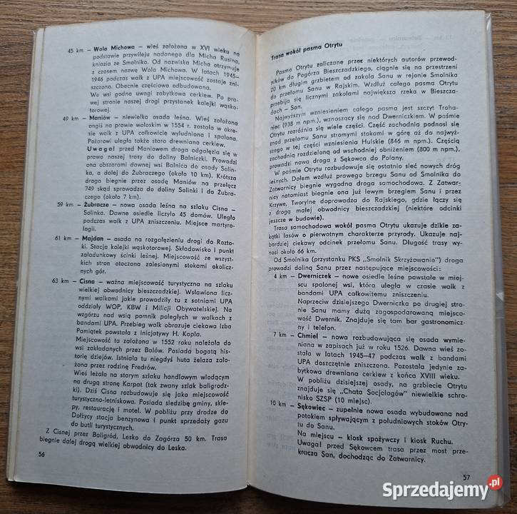 Bieszczady Edward Moskała mapka Rok wydania 1982 Mapy i przewodniki