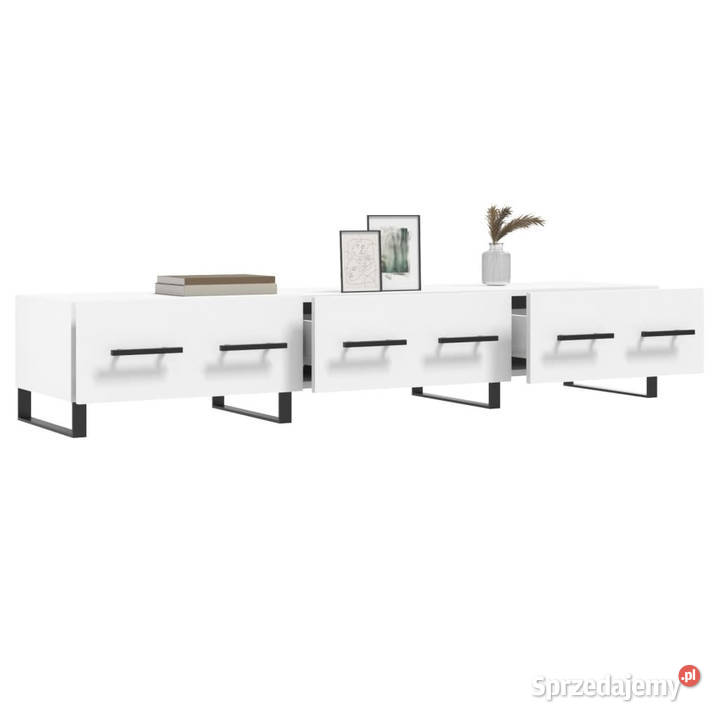 Szafka pod TV biała 150x36x30 materiał RTV Warszawa