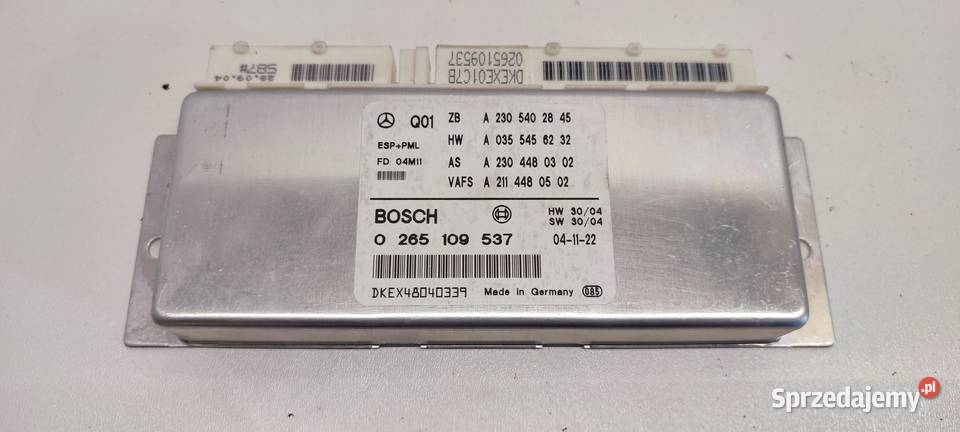 MERCEDES SL R230 MODUŁ STEROWNIK ESP A2305402845 osobowe Układ elektryczny, zapłon sprzedam