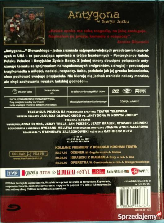 GŁOWACKI Antygona w Nowym Jorku KUTZ DYMNA Nowa dramat mazowieckie Warszawa