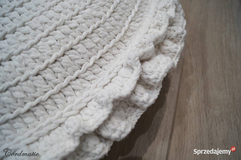 Duża szydełkowa poduszka pufa Bawełna Handmade Brodnica