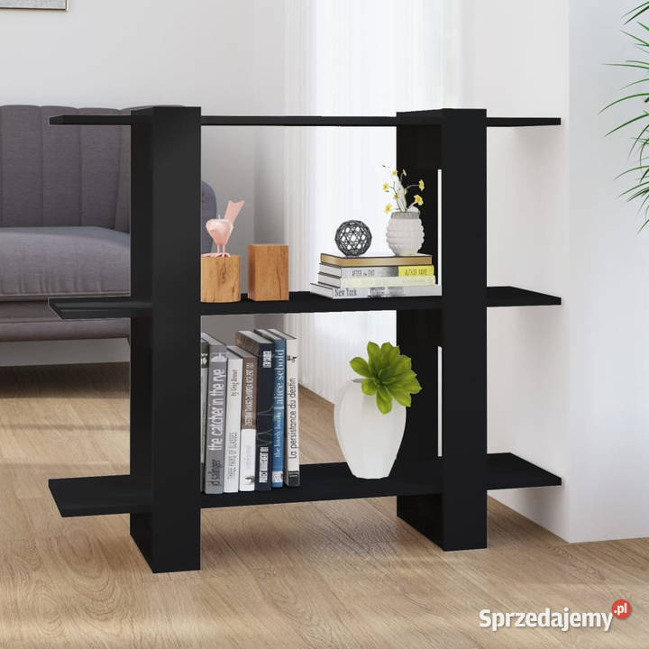 Regał na książkiprzegroda czarny 100x30x87 Regały