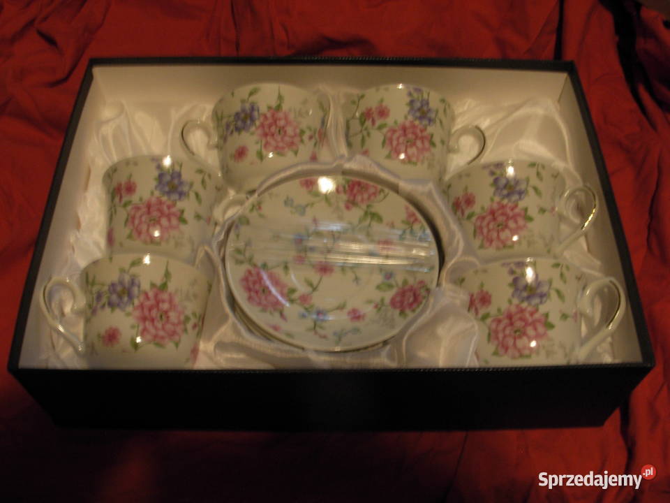 Komplet do kawy herbaty 6 talerzyków 6 filiżanek Filiżanki i spodki Gdynia