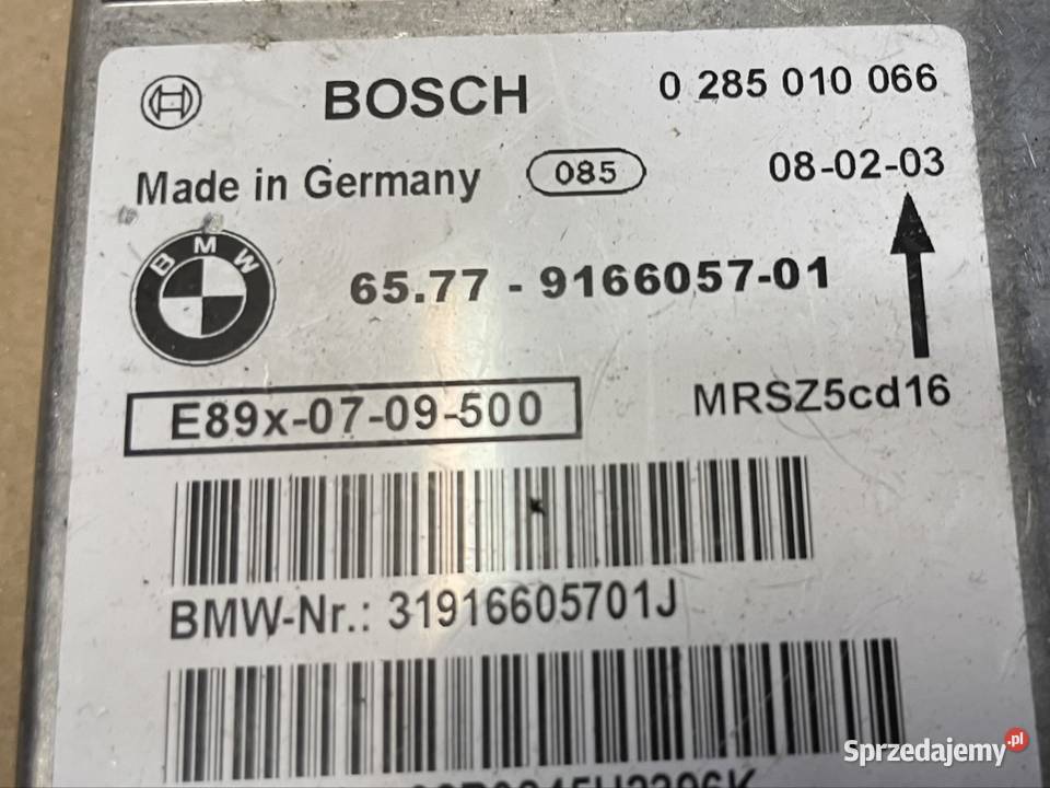 9166057 moduł sensor airbag Bmw 3 e90 e91 e92 1 osobowe Szczecin