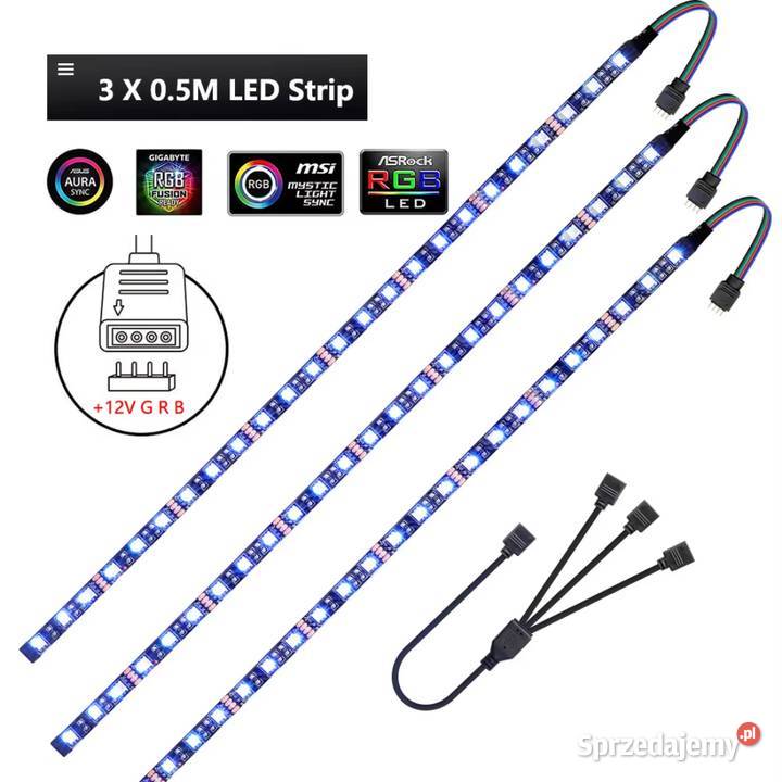 LED RGB 12V 4pin 30 3x oświetlenie płyt głównych Bydgoszcz