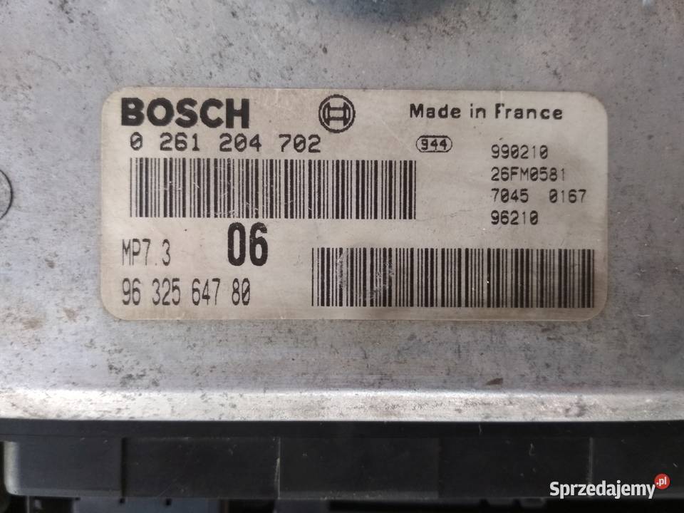 PEUGEOT 206 ZESTAW STARTOWY 14i 8V 75 BEZMUX ECU