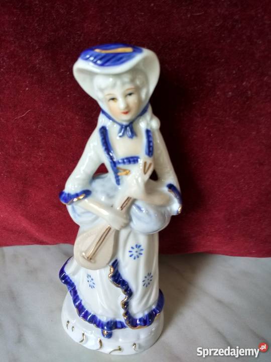 Figurka z porcelanydama z mandoliną Ropa
