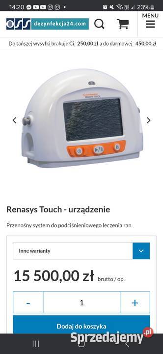 Renasys touch do podciśnieniowego leczenia Urządzenia Piaseczno