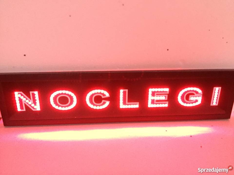 Reklama LED NOCLEGI 90x20 zewnętrzna Pomiechówek