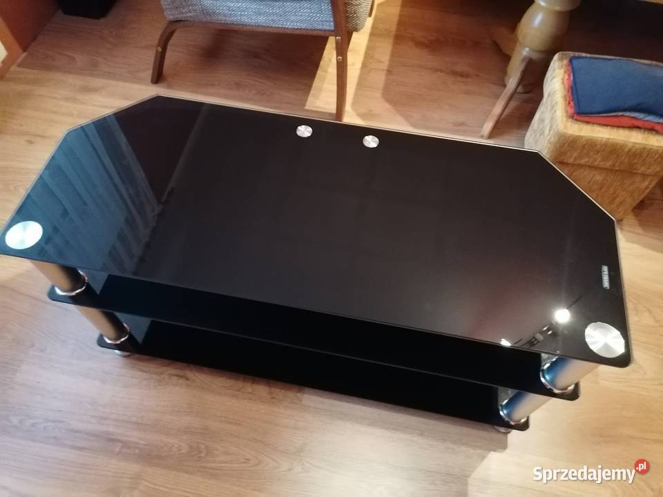Stolik szklany RTV czarny 100cm RTV Poznań sprzedam