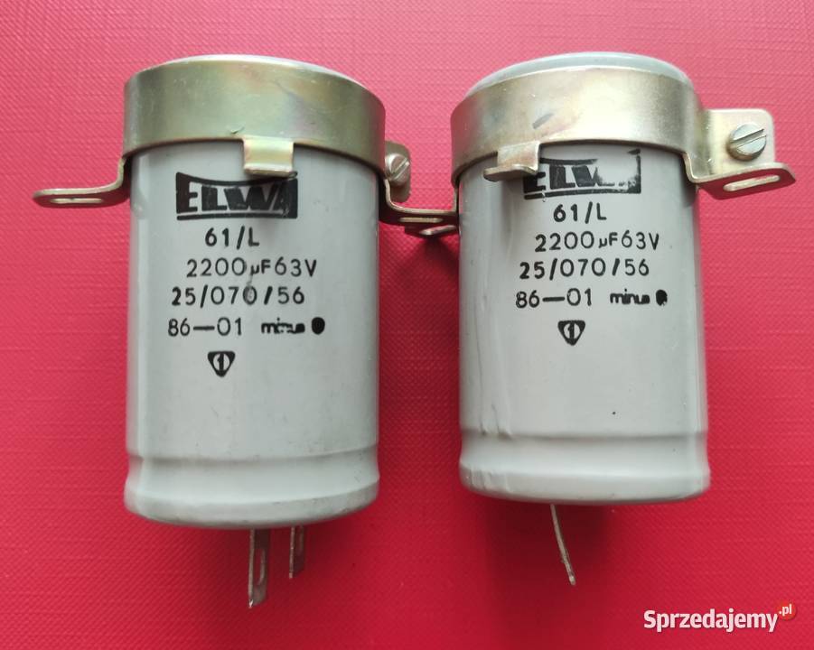 Kondensatory ELWA 2200uF63V 2 z obejmami mazowieckie Warszawa