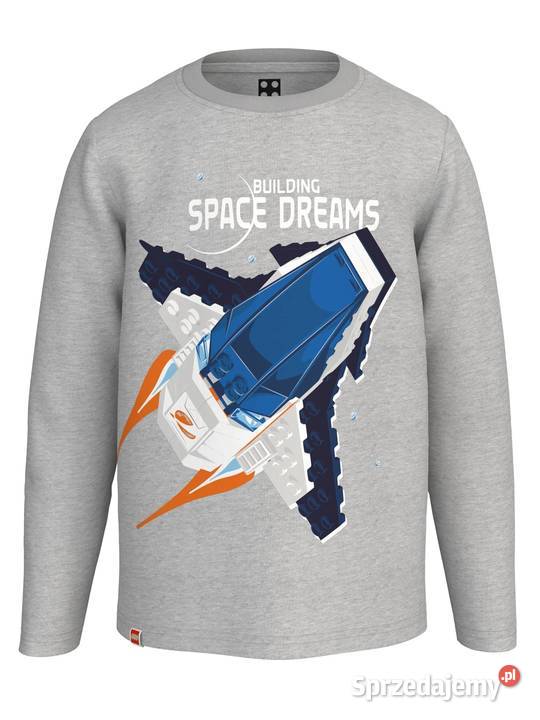 116 LEGO Tshirt długi rękaw szary 5 rakieta Szczerbice