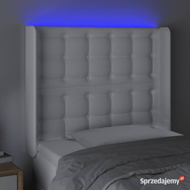 Zagłówek do łóżka z LED biały 93x16x118128 Ramy i stelaże Warszawa