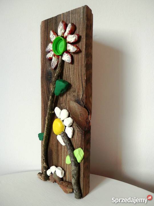 Kwiat okolicznościowy z drewna i wielokolorowy Szczecinek sprzedam