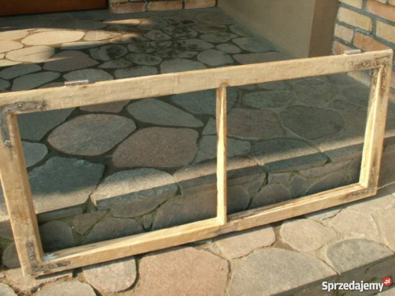 Stare okno rama lustro obraz rama okienna 114x52 Ełk