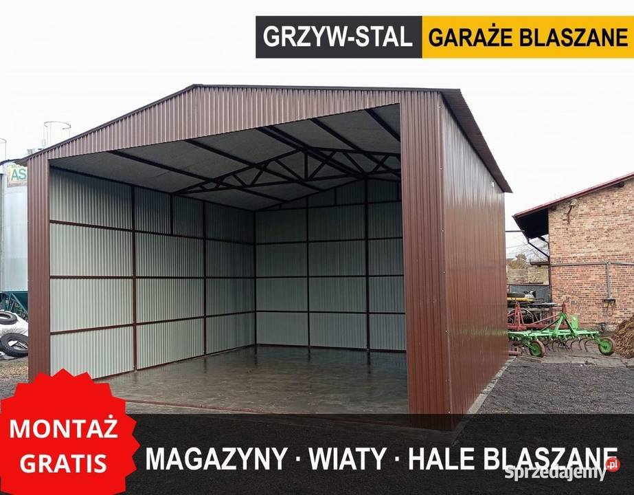 Garaż Blaszany Otwarty | Wiata| Hala | Magazyn Rolniczy - GRZYWSTAL