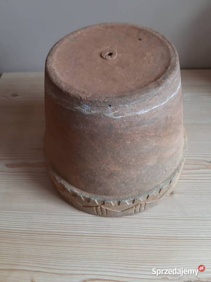 Donica doniczka stara ceramiczna gliniana fi 255 Głuchołazy