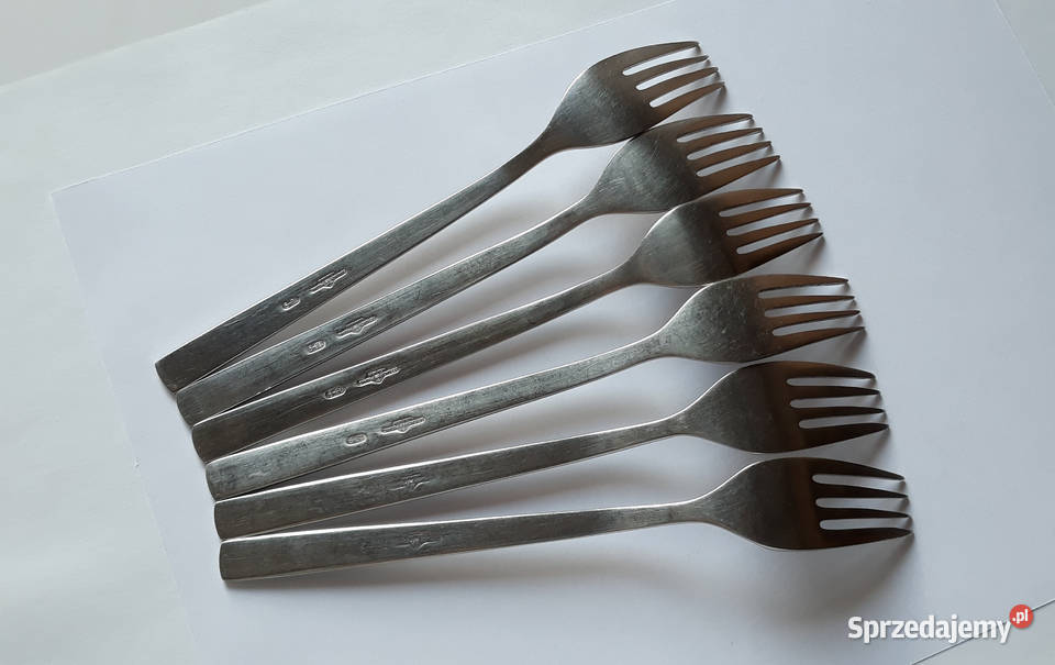 Widelce obiadowe 1 RÓŻE Gerlach sztućce PRL Dąbrowa Górnicza sprzedam