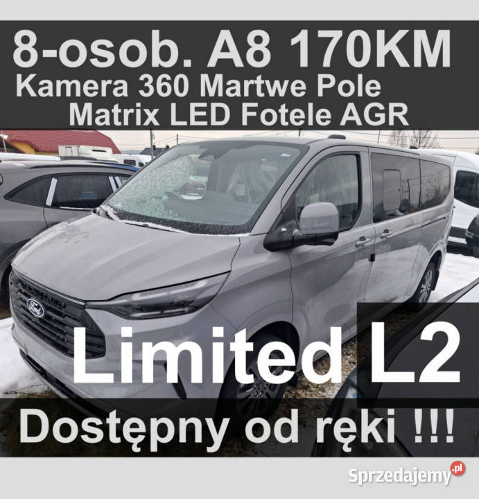 Ford Transit Custom 8osob Limited 170 A8 Kamera nieuszkodzony Szczecinek